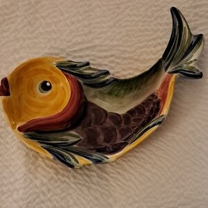 Colorful Fish-Shaped Ceramic Dish